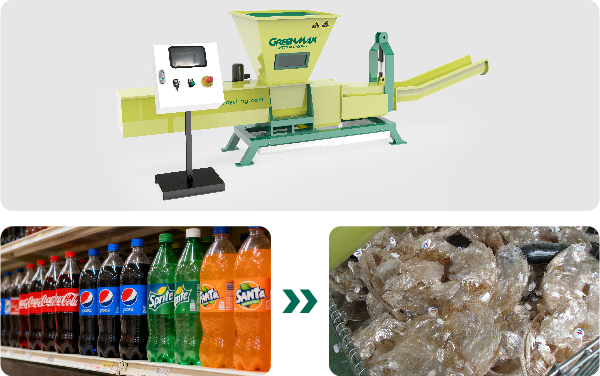 Entleerung und Entwässerung von PET-Flaschen